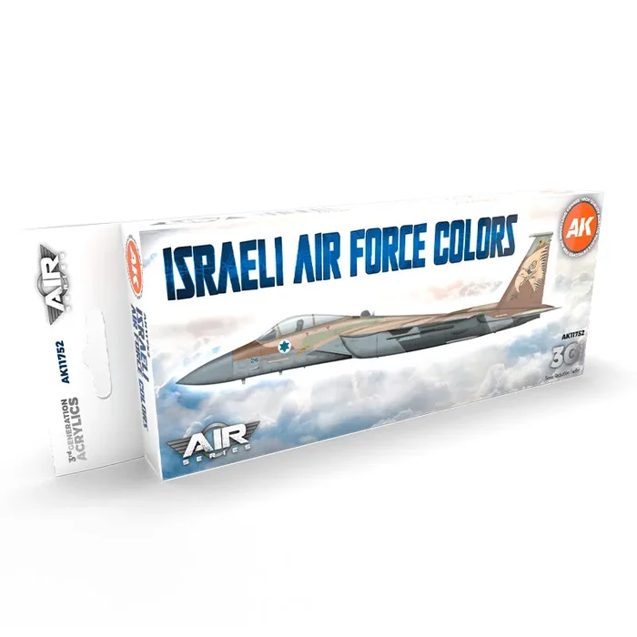 AK Interactive 11752 Air Series: Israeli Air Force Aircraft 3G Acrylic Paint Set (8 Colors)