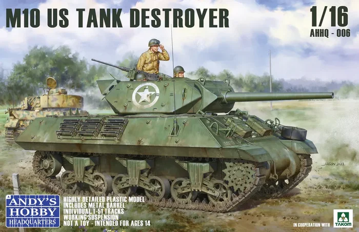 Andy’s Hobby Headquarters AHHQ-006 1/16 M10 US Tank Destroyer Plastic Model Kit