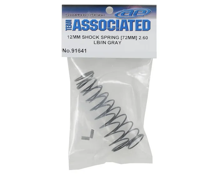 Associated 12mm Rear Shock Spring (2) (Gray/2.60lbs) (72mm Long)
