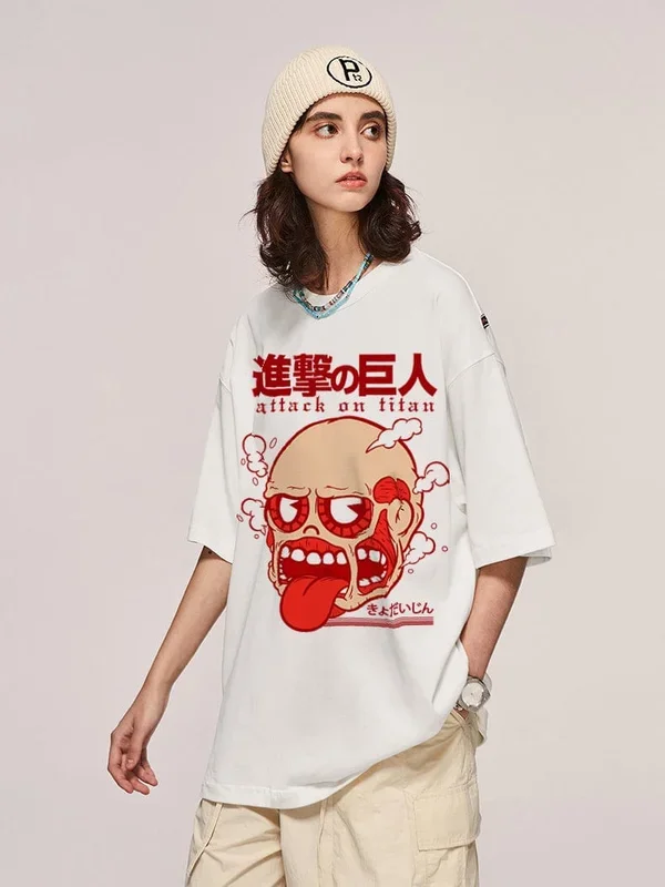 Ataque de cara de titán colosal gracioso en la camiseta Titan – Diseño de anime humorístico