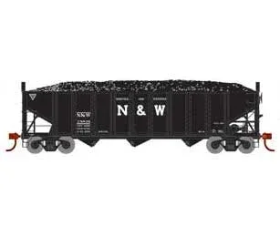 Athearn 15162 HO Scale 40′ 3 Bay Ribbed Hopper with Load Norfolk & Western N&W 28810