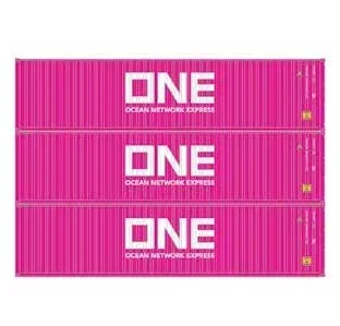 Athearn 17435 N Scale 40′ High Cube Container ONE 3 Pack #2