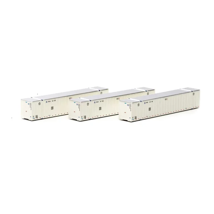 Athearn 17658 N Scale 53′ Stoughton Intermodal Container 3-Pack USA Truck
