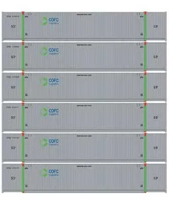 Athearn 18048 N Scale 53′ CIMC Intermodal Container COFC Logitsics CFQU 6 Pack #1