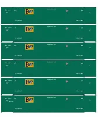 Athearn 18050 N Scale 53′ CIMC Intermodal Container EMP EMHU 6 Pack #1