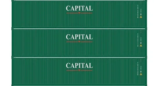 Athearn 20102 N Scale 40′ Low Cube Container Capital CLHU 3 Pack #1