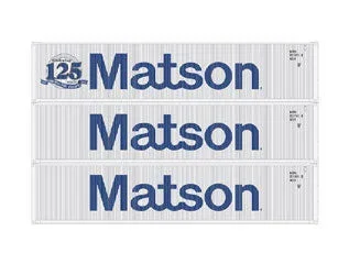 Athearn 27160 HO Scale 40′ Low Cube Container Matson 3 Pack