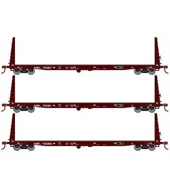 Athearn HO Scale 17229 60′ Bulkhead Flatcar NOKL 3 Pack