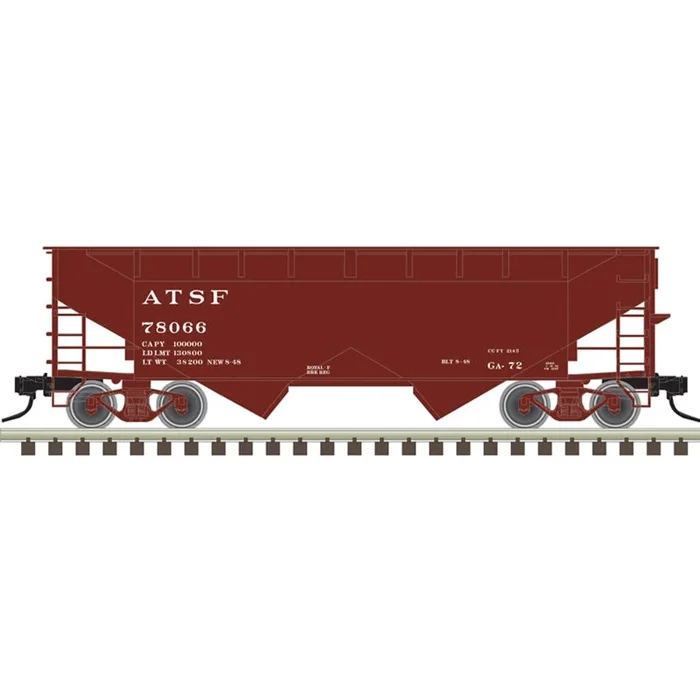 Atlas Trainman 20007440 HO Scale 2 Bay Offset Hopper Santa Fe ATSF 78099