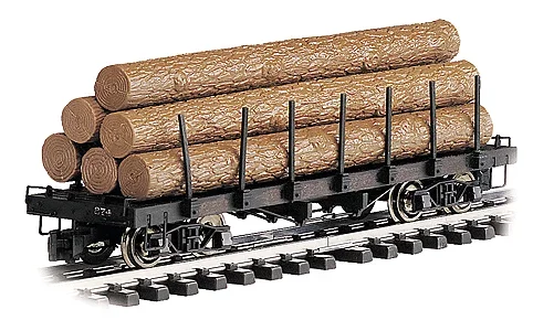 Bachmann Big Hauler 98470 “G” Flat W/ Logs Painted Unlettered – NOS
