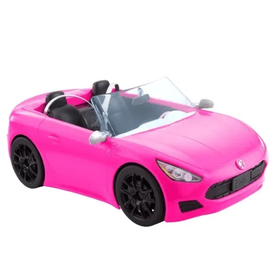 Barbie Convertible Toy Car for Kids with Personalized License Plate