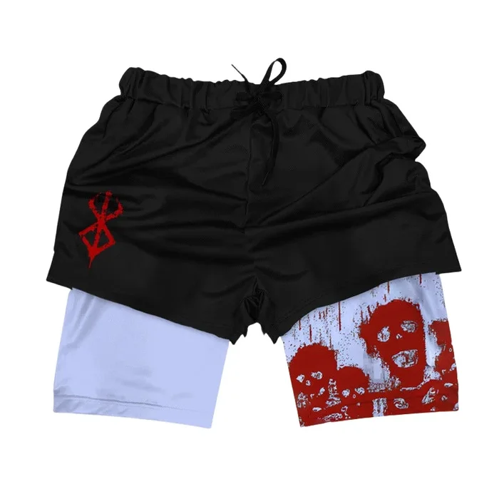 Berserk Anime Gym Shorts – marca de shorts de fitness de sacrifício para homens e mulheres | Shorts de treino respiráveis com design gráfico