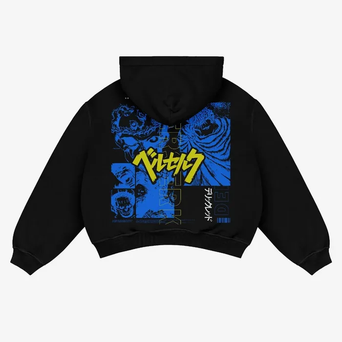 Berserk Graphic Hoodie – 100 % Baumwolle, Anime-Bekleidung im Street-Style