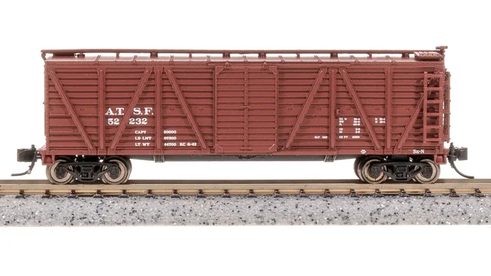 BLI 8450 N Scale K7 Stock Car with Cattle Sounds Santa Fe ATSF 52232