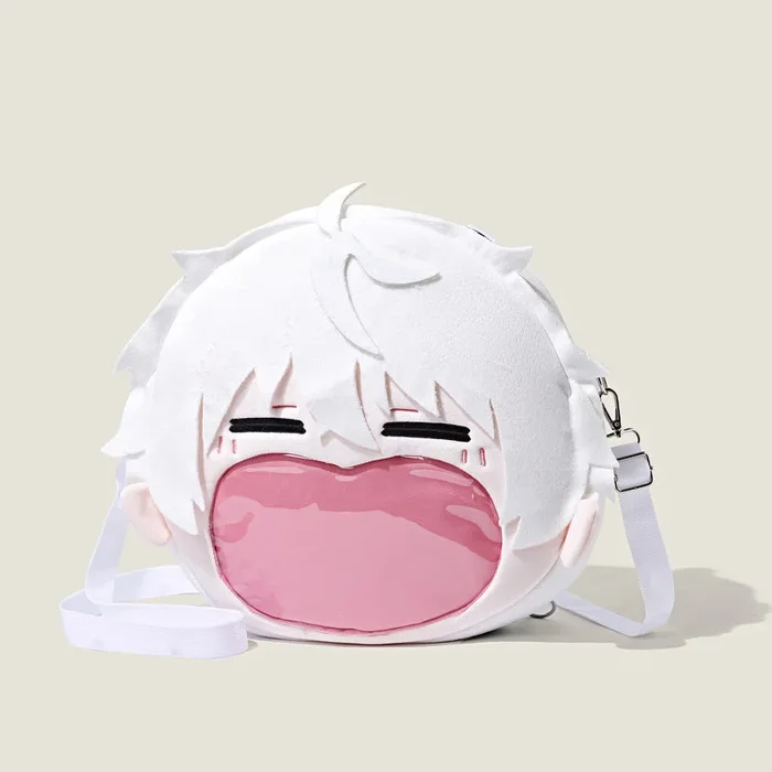 Blue Lock Seishiro Nagi Plush Bag – تصميم أنيمي ممتع مع جيب فم شفاف