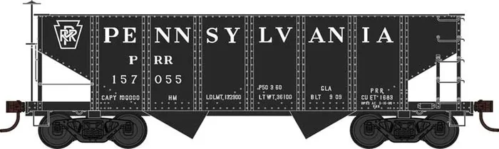Bowser 42645 HO Scale 2 Bay GLa Hopper Pennsylvania “Black Body” PRR 157332