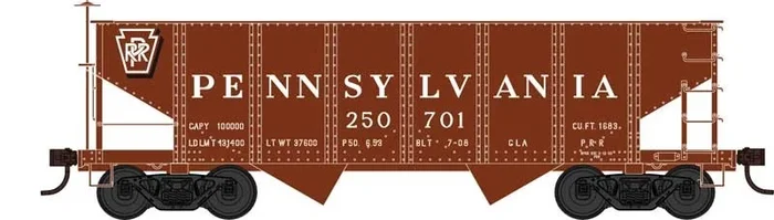 Bowser 42648 HO Scale 2 Bay GLa Hopper Pennsylvania “Shadow Keystone” PRR 250733
