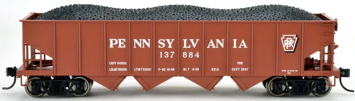 Bowser 43040 HO Scale H21a Open Hopper Pennsylvania PRR 900354 (Shadow Keystone)