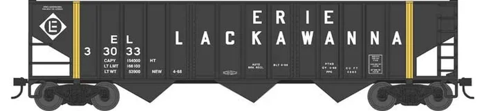 Bowser 43471 HO Scale 70 Ton 14 Panel 3 Bay Hopper Erie Lackawanna EL 33033