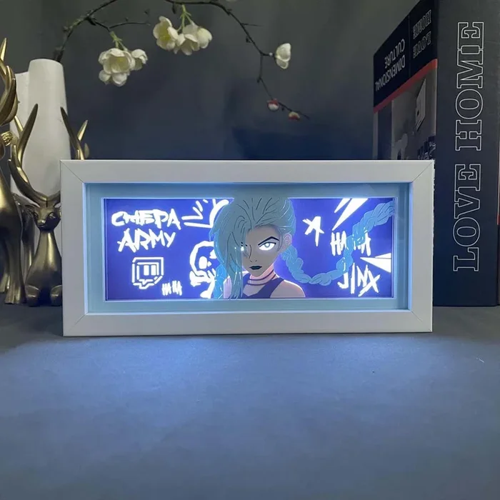 Box de luz 3D LED Jinx – Arcane Champion Design
