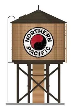 Broadway Limited Imports 7921 HO Scale Wood Water Tower – Northern Pacific NP (Operating/Sound)
