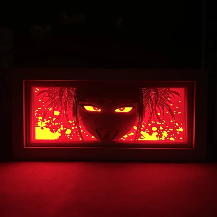 Caja de luz de anime de motosierra-Lámpara LED 3D Himeno con efectos dinámicos que cambian de color