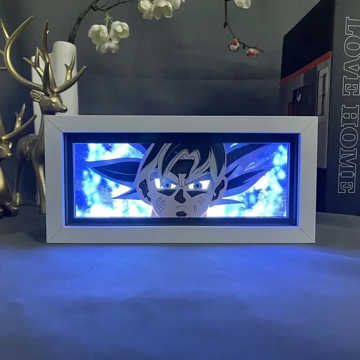 Caja de luz LED 3D Ultra Instinct Goku – Decoración de Dragon Ball Super Anime