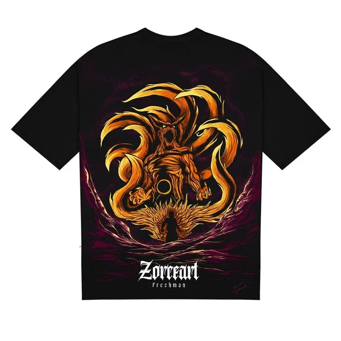 Camiseta de doble cara Kurama Nine-Tails-Diseño épico de Naruto Shippuden