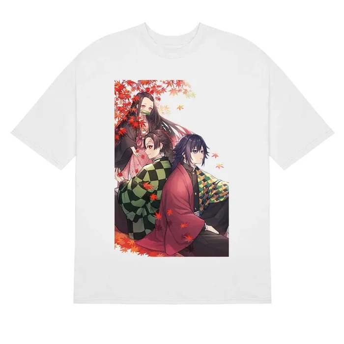 Camiseta do trio de outono do Slayer Slayer – Tanjiro, Nezuko e Giyu