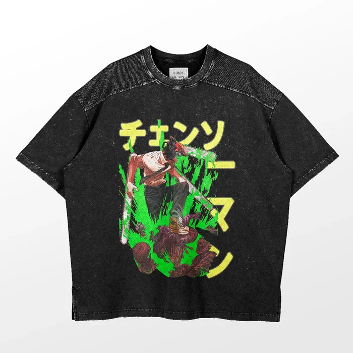 Camiseta Green Slash Man Green – camisa de anime 100% algodão com design dinâmico