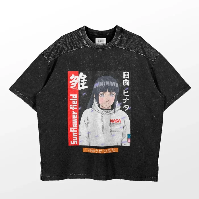 Camiseta Hinata Hyuga NASA | Vestuário de anime de alta qualidade