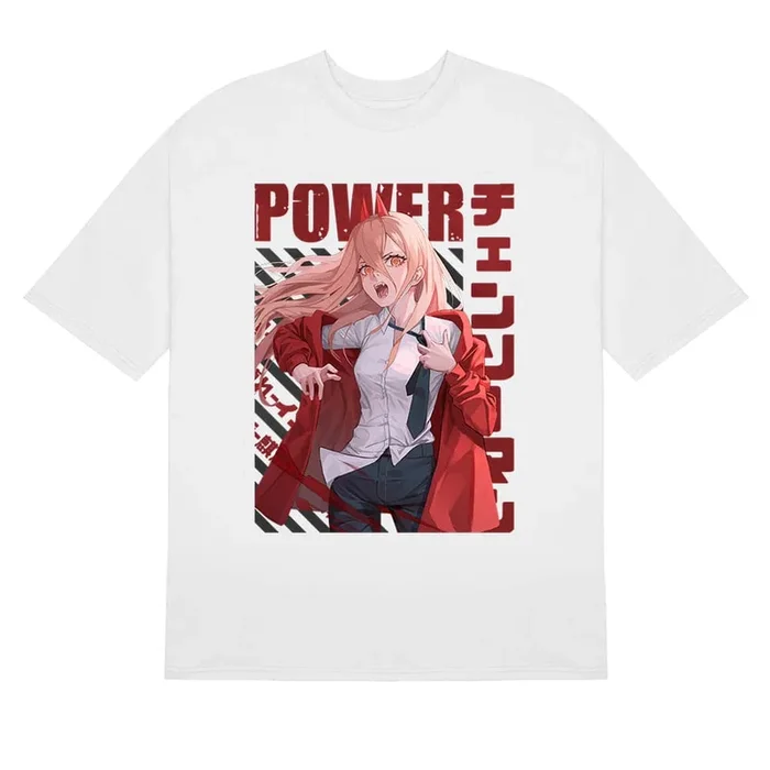 Chainsaw Man Power T-Shirt – Anime-Bekleidung aus 100 % Baumwolle