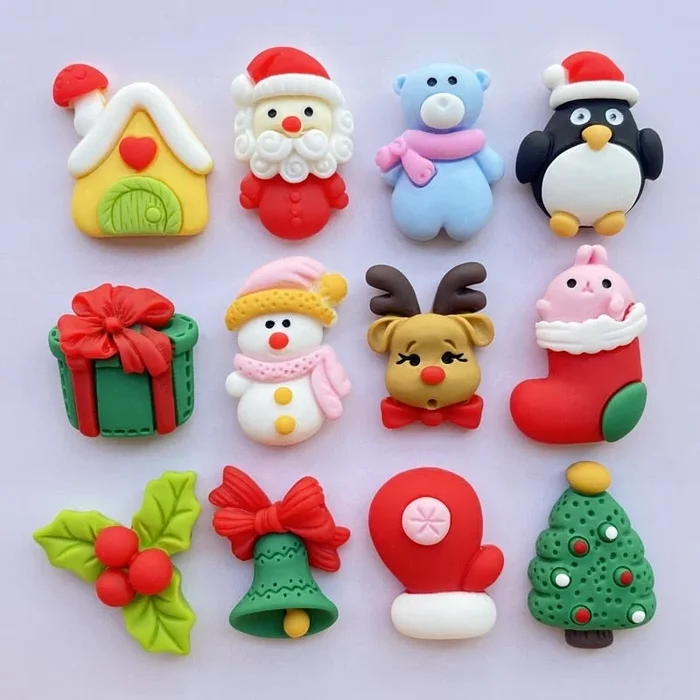 Christmas 12 Piece DIY Resin Decoration Accessories