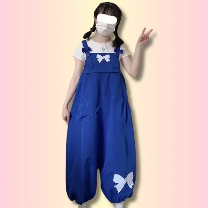Cute Bow Tie Dungarees