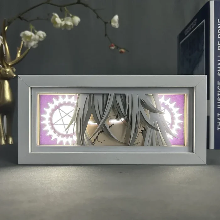 D.Gray-Man Anime Light Box-Efeito 3D Allen Walker Crown Clown, luz LED ajustável de 16 cores
