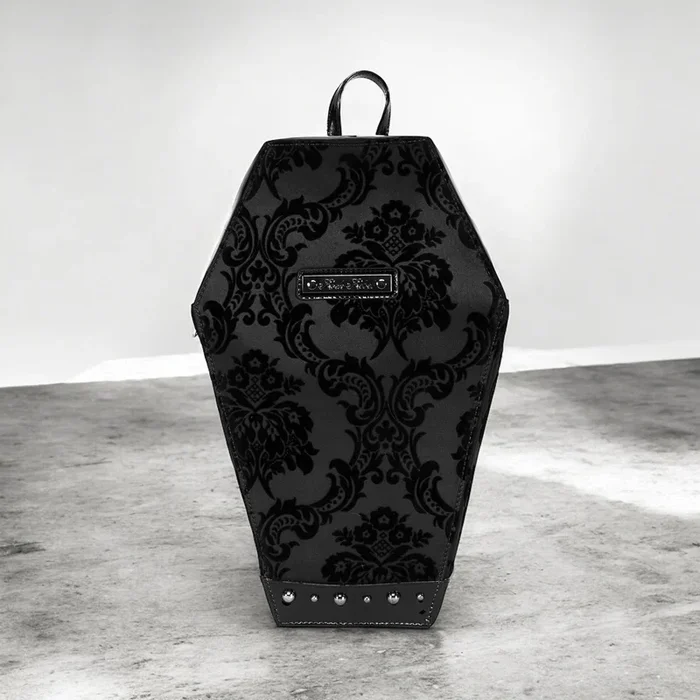 Damask Coffin Backpack in Black