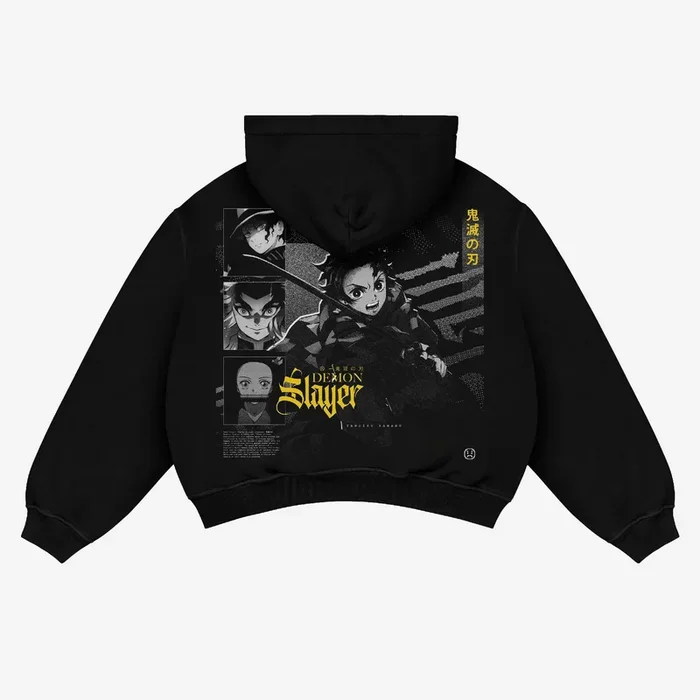 Demon Slayer Tanjiro Hoodie – 100% Cotton, Graphic Street-Style Anime Apparel