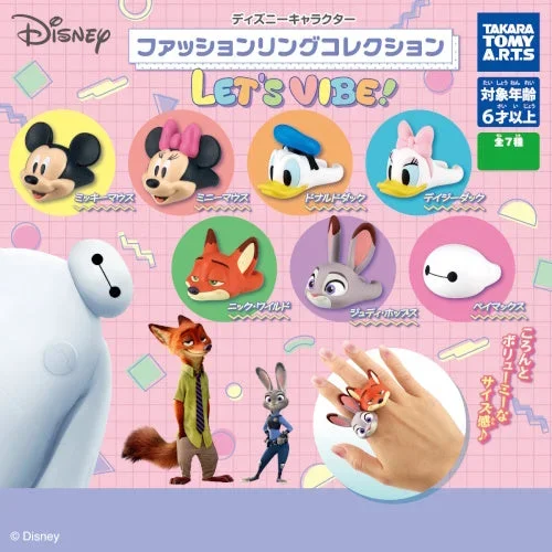 Disney Character Fashion Ring Let’s Vibe Takara Tomy 1.5-Inch Collectible Toy
