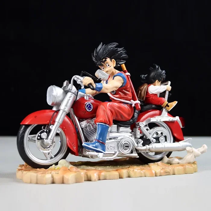 Dragon Ball Z Goku Motorcycle Figure – 16 سم ، 0.6 كجم – خيارات حمراء/زرقاء