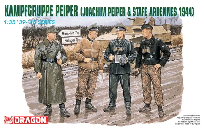Dragon Models 6088 1/35 Kampfgruppe Peiper (Joachim Peiper & Staff, Adrennes 1944) Model Kit