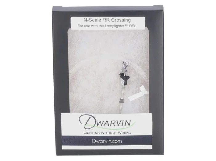 Dwarvin DVFLRRX201 N Scale Fiber-Lit Railroad Crossing