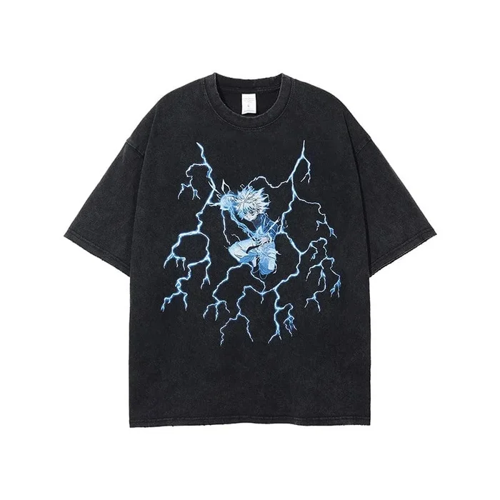 เสื้อยืดวินเทจฮันเตอร์ x ฮันเตอร์ – เสื้อยืดกราฟิกอนิเมะที่มีความทุกข์ที่มี Killua