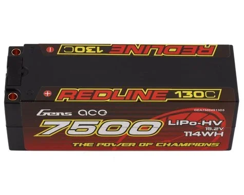 Gens Ace 4s LiHV LiPo Battery 130C 5mm Bullets & T-Style Adapter 15.2V 7500mAh GEA75004S13D5