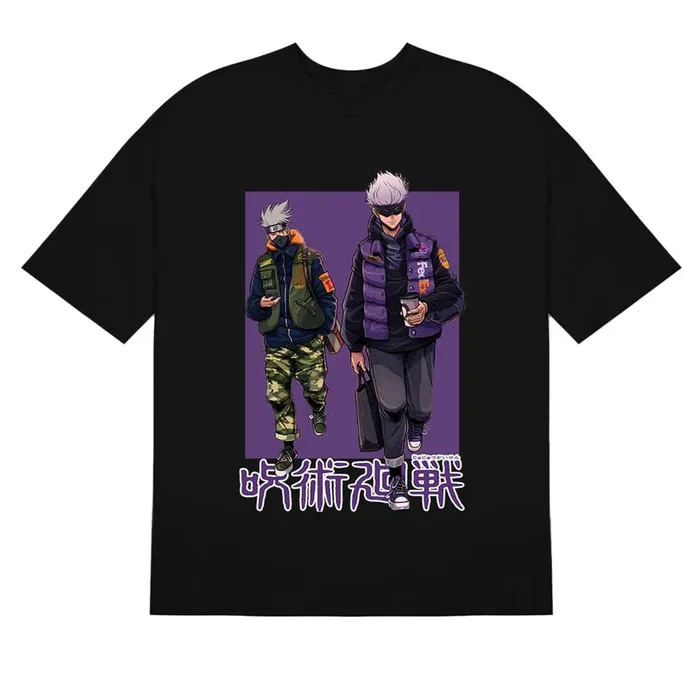 Gojo Satoru and Kakashi Crossover Shirt – Stylish Anime Apparel