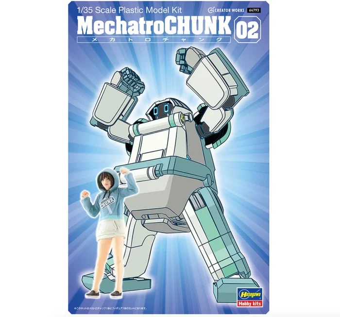 Hasegawa 64793 1/35 MechatroChunk 02 ‘Grayish Mint’ & Support Girl Model Kit