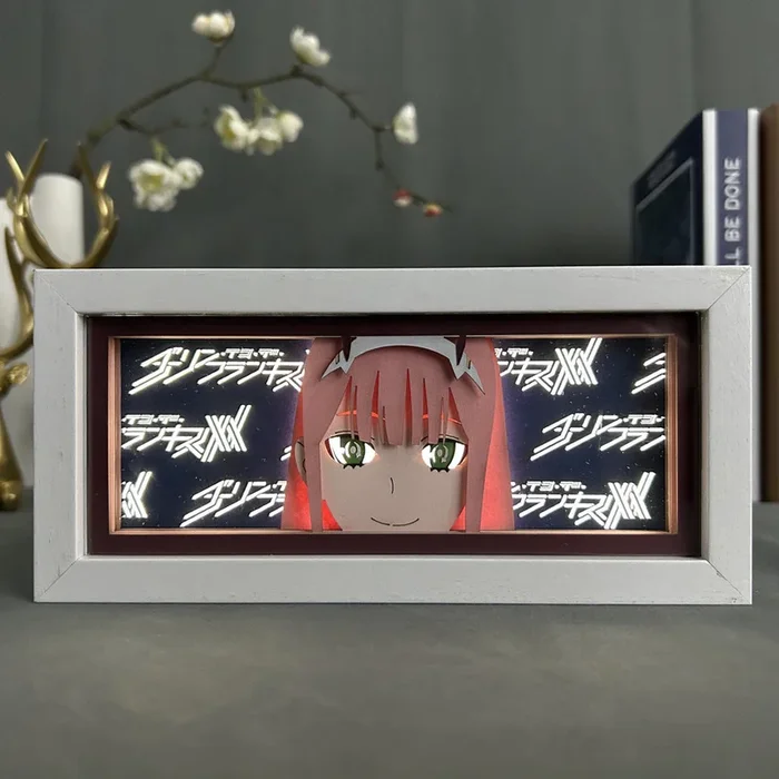 حبيبي في صندوق ضوء أنيمي Franxx-صفر اثنين من التأثير ثلاثي الأبعاد ، ضوء LED قابل للتعديل 16 بلون