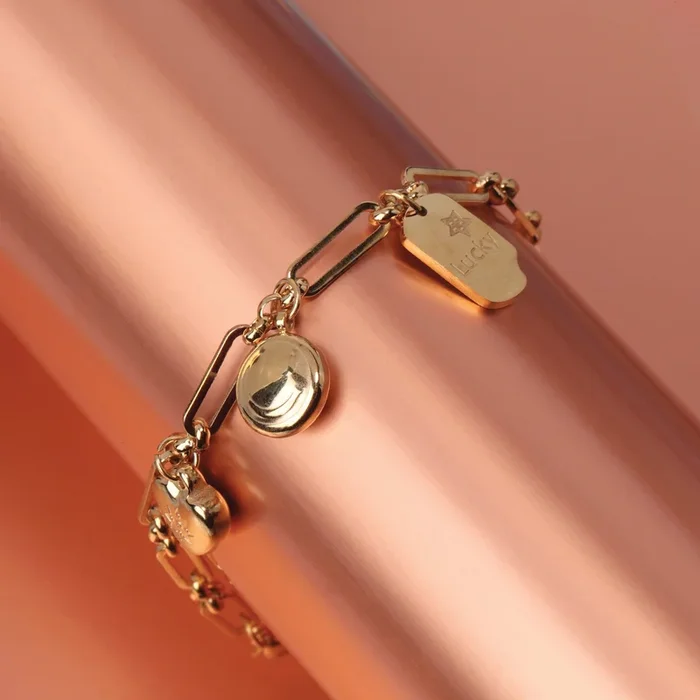 Heart & Smile & Lucky Charm Chain Bracelet