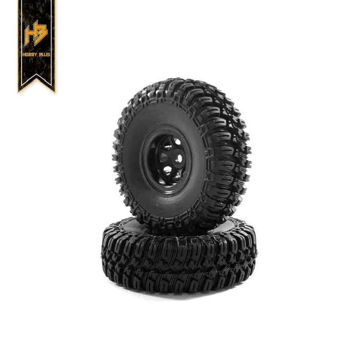 HobbyPlus 1.0 GRABBER M/T Tire With Black Wheel Set For CR18P-EVO