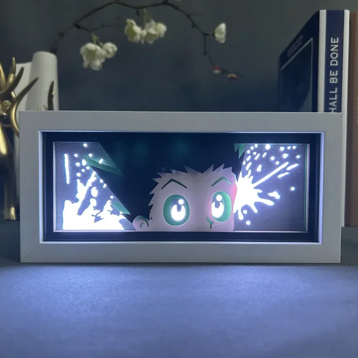 Hunter X Hunter Anime Light Box-مصباح LED ثلاثي الأبعاد Gon Freecss مع تأثيرات ديناميكية لتغيير الألوان