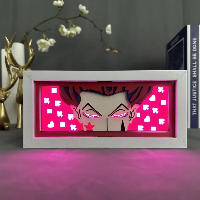 Hunter X Hunter Anime Light Box-تأثير Hisoka 3D ، ضوء LED قابل للتعديل 16 بلون